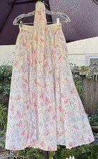 Vintage Laura Ashley Floral Cotton Skirt And Scarf Cottage Core Boho Wedding Sz8