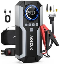 Jump Starter with Air Compressor, 8000A 150PSI Car Jump Starter (All Gas/10.0...
