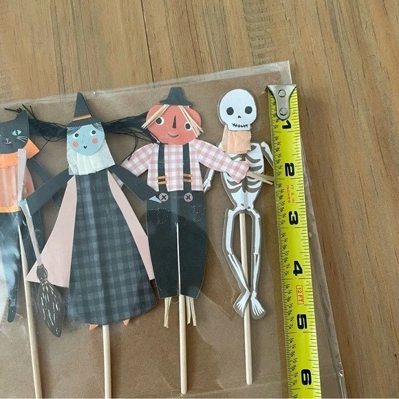 Meri Meri Cake Toppers Halloween Black Cat Witch Scarecrow Skeleton Party - Image 3 of 4
