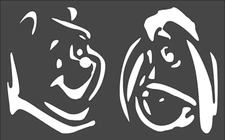 1- 5x8 inch Stencil, (VE-81) Winnie the Pooh - Pooh & Eeyore (6mil)*****