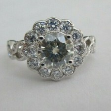 1.50 Carat 18K Gold Diamond Engagement Ring Center 1.00 J-VS2  Value 14,750