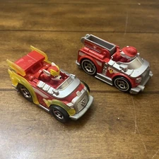 Paw Patrol Mighty Pups Super Paws Marshall True Metal Red Car Toy Die Cast