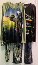 2 Boy's Size XXL 18 Wonder Nation Dinosaur T-Rex Green 2 Pc Pajama Sleep Set