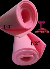 Pink Sew foam Upholstery first quality 1/2 " Padding W/Scrim Backing | 56"  Wide