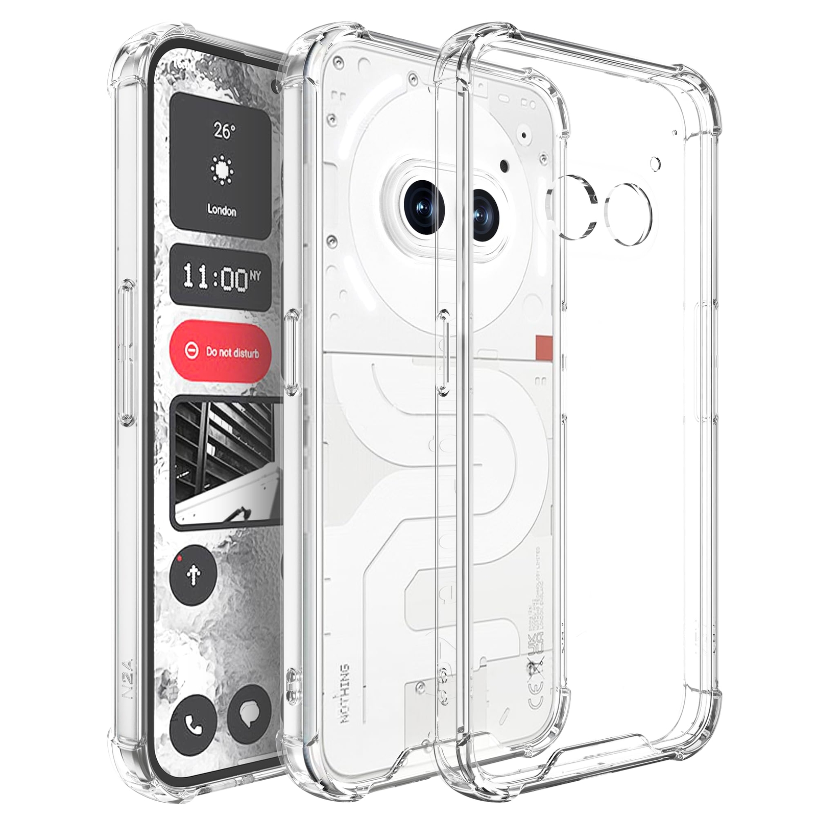 BaiFu Cover per Nothing Phone 2A Trasparente Case, Custodia in Silicone TPU Sottile, Assorbimento degli Urti e Anti-Graffio, Custodia per Nothing Phone 2A-04