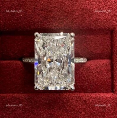Brilliant Cut Diamond 14K Solid White Gold Solitaire with Accents Ring Jewelry