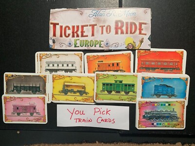 Ticket To Ride Europe TRAIN CARDS You Pick GAME REPLACEMENT CARDS