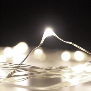 20 White LED Bulb Micro light battery power wedding table centrepiece 2mtr long