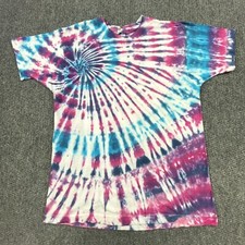 Vintage 80s 90s Tie Dye Single Stitch Short Sleeve T-Shirt Size L Hippie Music