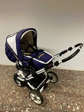 Hartan Topline S Kinderwagen Buggy mit Tragetasche Wanne blau weiß orange