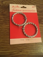 1970s Le Chic - Fashion Accessories #7006 set of 2 metal loops 1-1/2 New 