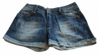 S3) Damen Shorts Kurze Jeans Hotpants Vintage Blau Neighborhood Shorts W28