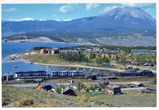 Dillon Colorado Aerial View Town Mountains 4x6 Postcard