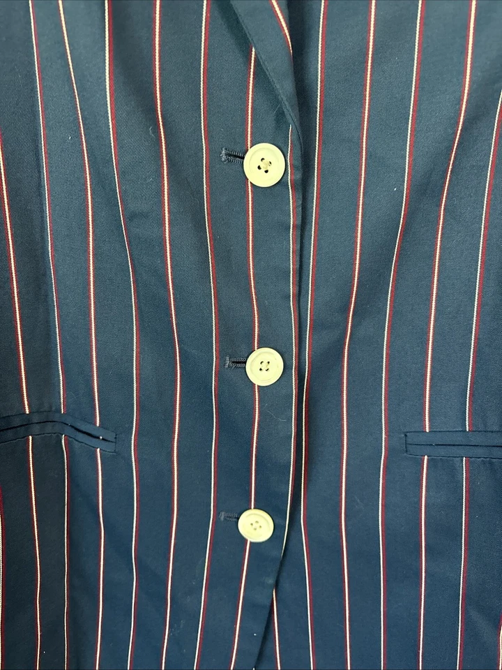 Blazer Gap Vintage Preppy Azul con Tira de Prendedor Rojo Talla XS Foto 2 de 4