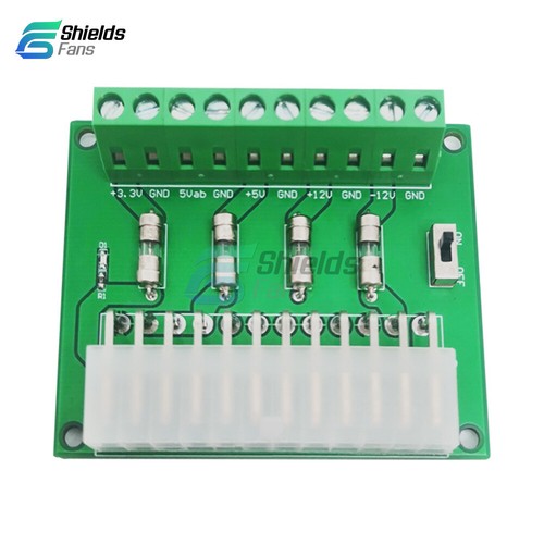 24/20 Pin ATX Desktop PC Power Supply Breakout Adapter Extension Board New - Zdjęcie 2 z 8