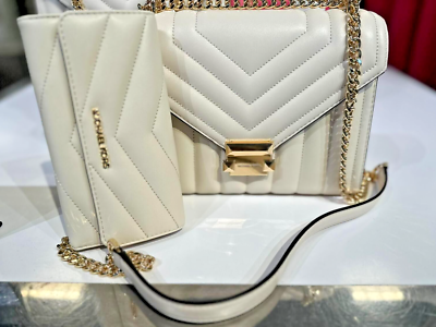 Michael Kors Whitney Medium Flap Chain Shoulder Bag+Trifold Wallet