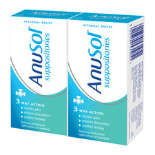 Image of Anusol Suppositories - Shrinks, Soothes Piles - 3 Way Action - 24 x 2 PACK