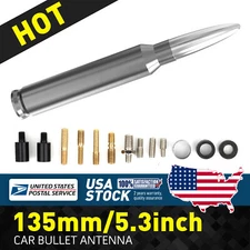 Silver 5.3"BULLET ANTENNA 50CAL for Ford Bronco Explorer Ranger GMC Canyon Yukon