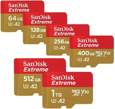 SanDisk Extreme 32GB 64GB 128GB 256GB 512GB 1TB 2TB microSDHC microSDXC SD LOT