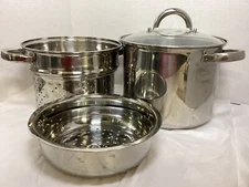 Stainless Spaghetti Steamer Stock Pot 16-18 Cups Cooker
