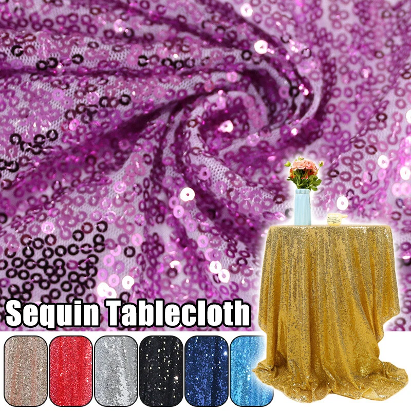 Sequin Table Cloth Glitter Banquet Wedding Party Decor Bling Tablecloth Cover - Image 3 of 4