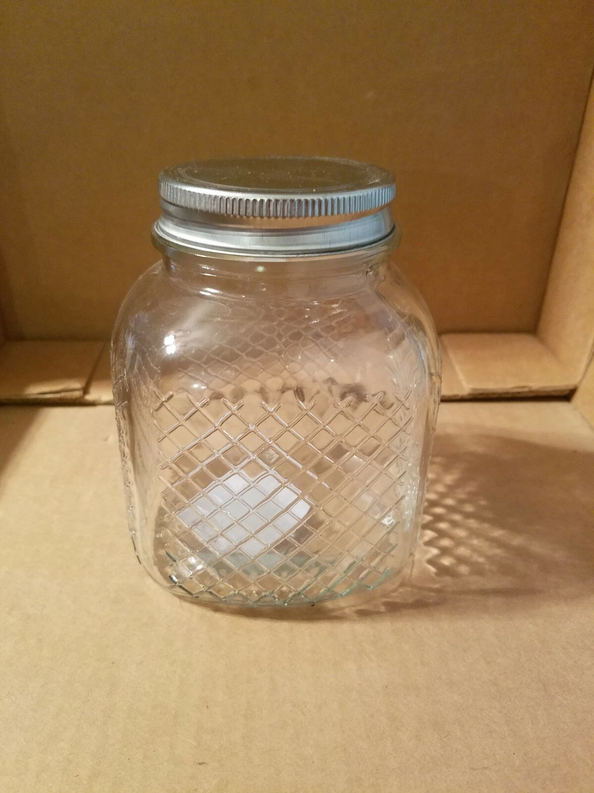 Decorative Glass Jar with Lid Please look at all the pictures for the size...