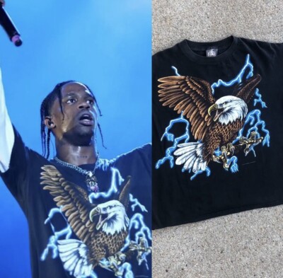 VTG 90s Eagle American Thunder Tee Shirt LG Single Stitch VTG 90s Eagle American Thunder Tee Shirt LG Single Stitch