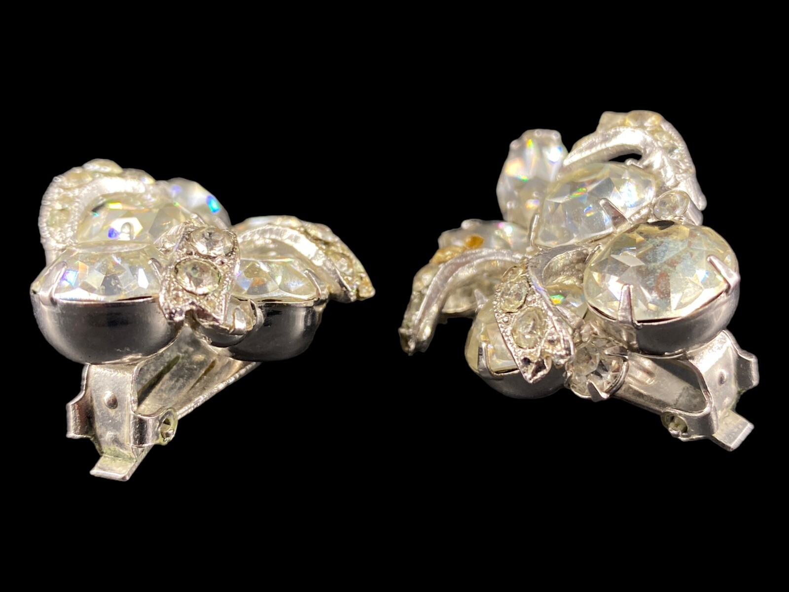 Vintage EISENBERG Statement Cluster Rhinestone Cl… - image 5