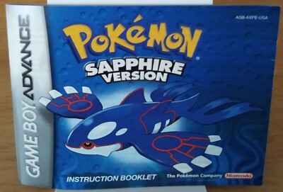 Pokemon Sapphire Nintendo Game Boy Advance Instruction Manual Booklet ONLY