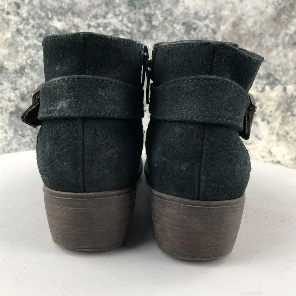 Eric Michael Mujer Talla 37 (US 6.5-7) Negro Gamuza Cremallera Lateral Tacón Botines Foto 4 de 4