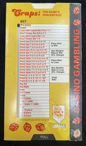 Vintage Rare “Best Bets In Blackjack” And “Craps Odds” Grue Tailoring Promotion - Picture 2 of 2