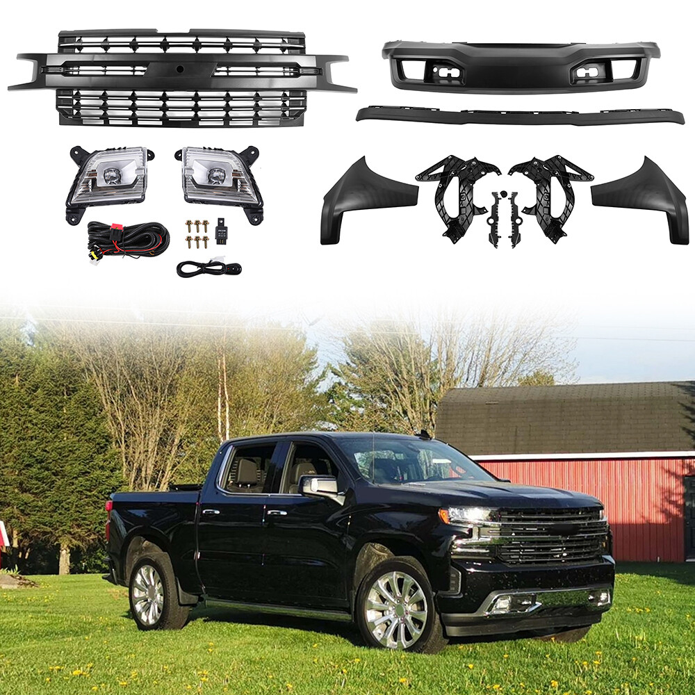 Front Bumper Grille LED Fog Lights Wiring Kit For 19-21 Chevy Silverado 1500