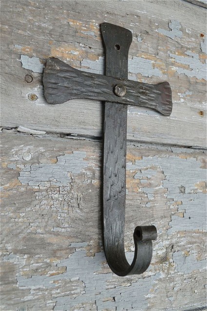 FANTASTIC WROUGHT IRON SIMPLE CROSS SHAPED WALL HOOK COAT HOOK HANGER RACK IC2