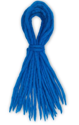 Handgefertigte elektrische blaue Dreadlocks - doppelseitige Merinowolle Extensions