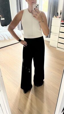 Ted BAKER Jumpsuit Gr 3 M Elegant Schwarz Weiß - Toveli