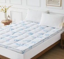 Bamboo Mattress Topper  Twin TwinXL Queen King California King Size Mattress Pad