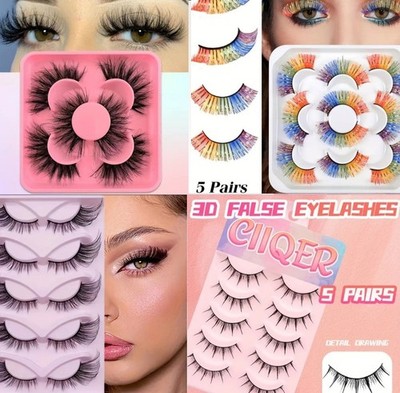 3/5 Paar 3D Falsche Wimpern verschiedene Style & Look 3D Effekt Wimpern zur Auswahl
