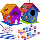 2 Pack Bird House Kit, Diy Birdhouse Kits, Wooden Crafts Arts for Children to.