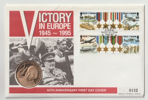 8/5/1995 Isle of Man Coin Cover - Victory in Europe 1945 - 1995