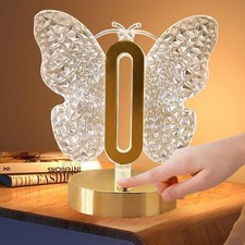 Butterfly Table Lamp,3 Colors Stepless Dimmable Table Lamp,Touch Control Night