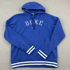 Duke Blue Devils Hoodie Men Medium Blue Nike Sweatshirt Center Swoosh NCAA M *