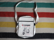 VTG Y2k Vespa Piaggio History Moped Moto Brockway White Vinyl Shoulder Bag