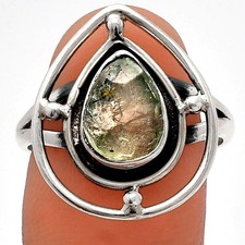 Natural Aquamarine Rough - Brazil 925 Sterling Silver Ring s.8.5 Jewelry R-1446