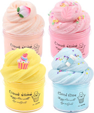 4 Pack Cloud Slime Kit, Soft and Non-Sticky Funny Slime, Stress Relief Scented S