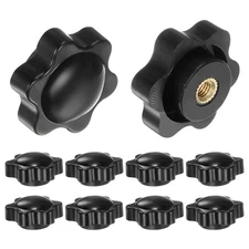 10pcs Star Knobs M4 Thread 25mm Head Non-Through Hole Clamping Handles Black