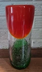 Vintage Murano Vase Hand Blown Art Glass Controlled Bubbles 9.5"