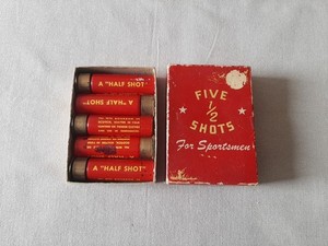 Vintage Box of Five 1/2 Shots Shells for Sportsmen Mini Flask Glass Shotglasses