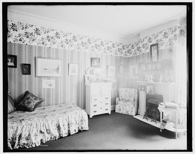 Residence,Mrs HC Parke,bedroom,dwellings,interior,Detroit,Michigan,MI,1900 2