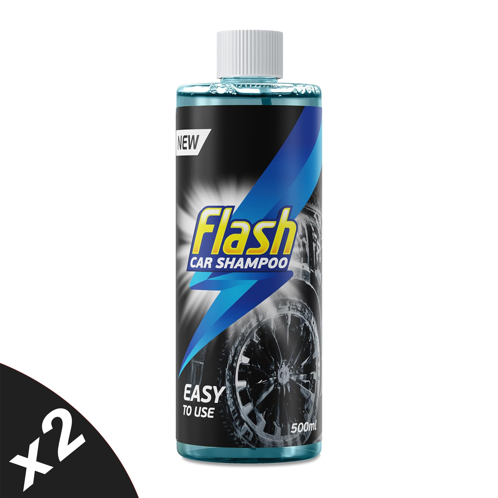 Flash Car Shampoo Foam Wash Quick Safe & Effective on All Paintwork 2x500ml