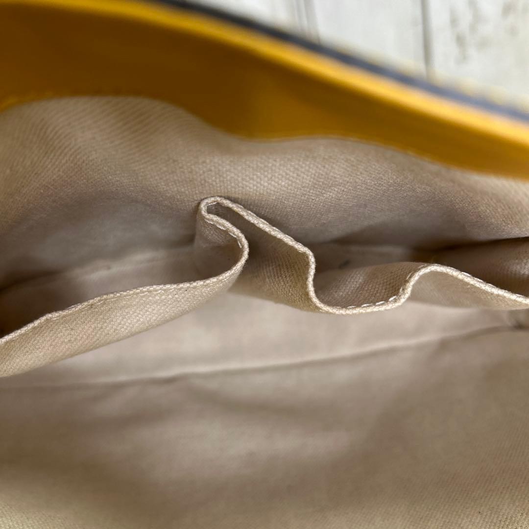 GUCCI Micro GG Patent Leather Tote Bag Yellow Authentic Vintage thumbnail 15